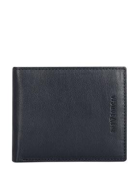 men typographic print bi-fold wallet with stitched detail