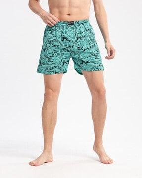 men typographic print boxers with elasticated waist