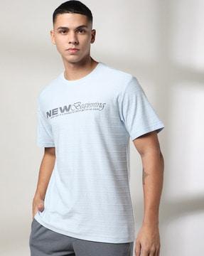 men typographic print boxy fit t-shirt