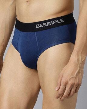 men typographic print briefs with elasticated waistband
