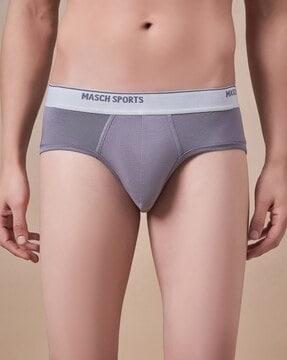 men typographic print briefs with elasticated waistband