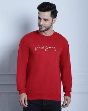 men typographic print crew-neck sweatshirt