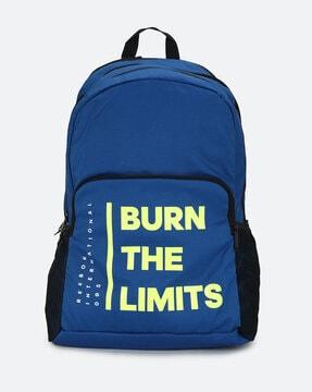 men typographic print laptop backpack