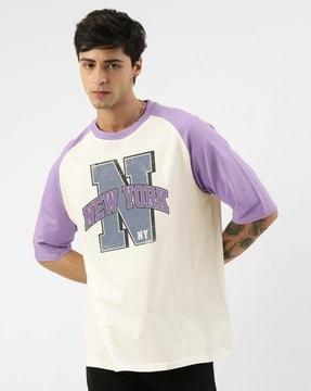 men typographic print oversized crew-neck t-shirt