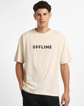 men typographic print oversized crew-neck t-shirt