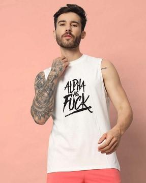 men typographic print oversized crew-neck t-shirt