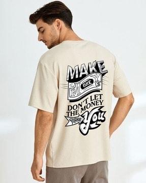 men typographic print oversized fit round-neck t-shirt