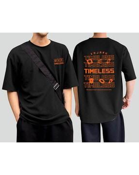 men typographic print oversized fit t-shirt