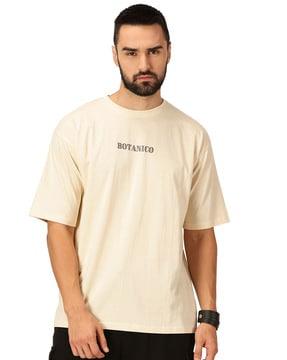 men typographic print oversized fit t-shirt