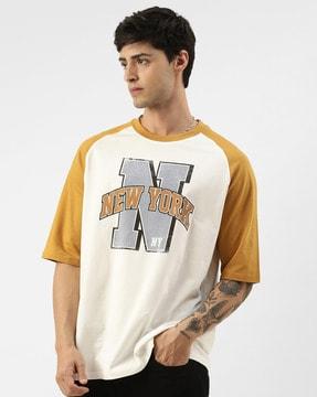 men typographic print oversized fit t-shirt