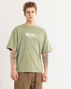 men typographic print oversized fit t-shirt