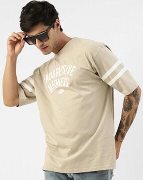 men typographic print oversized fit t-shirt