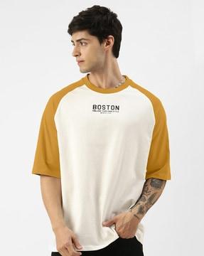 men typographic print oversized fit t-shirt