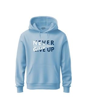 men typographic print regular fit hoodie