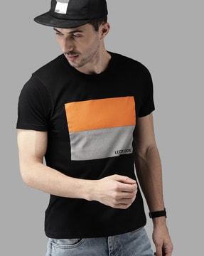 men typographic print regular fit t-shirt