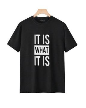 men typographic print regular fit t-shirt