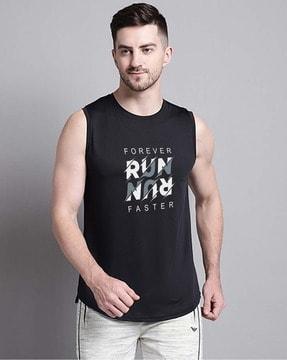 men typographic print regular fit t-shirt