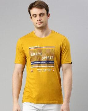 men typographic print reguler fit crew-neck t-shirt