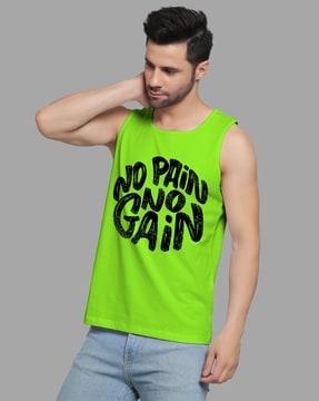 men typographic print round-neck vest