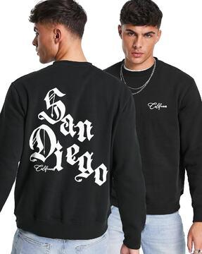 men typographic print slim-fit sweatshirt