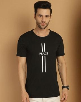 men typographic print slim fit t-shirt