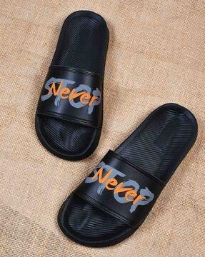 men typographic print slip-on flip-flops