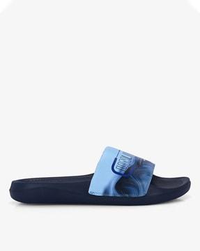 men typographic print slip-on slides