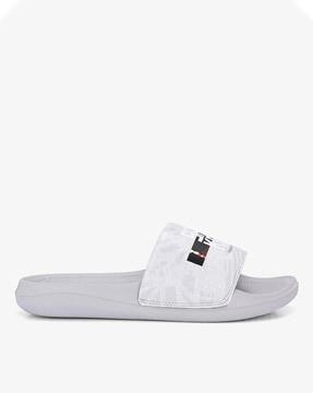 men typographic print slip-on slides