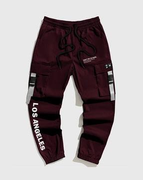 men typographic print straight joggers