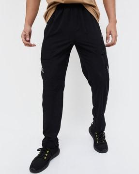 men typographic print straight track pants