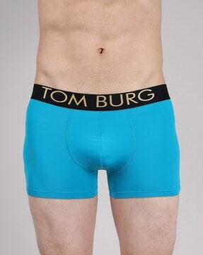men typographic print trunks with elasticated waist