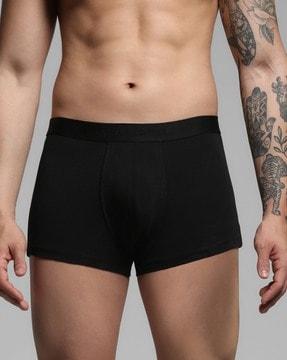 men typographic print trunks with elasticated waist