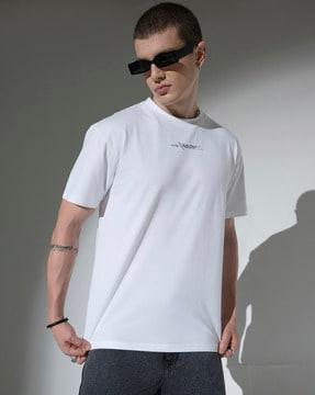 men typographic regular fit crew-neck t-shirt