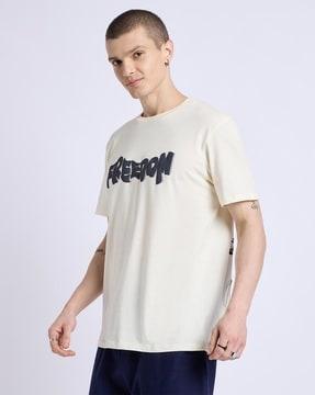 men typographic regular fit crew-neck t-shirt