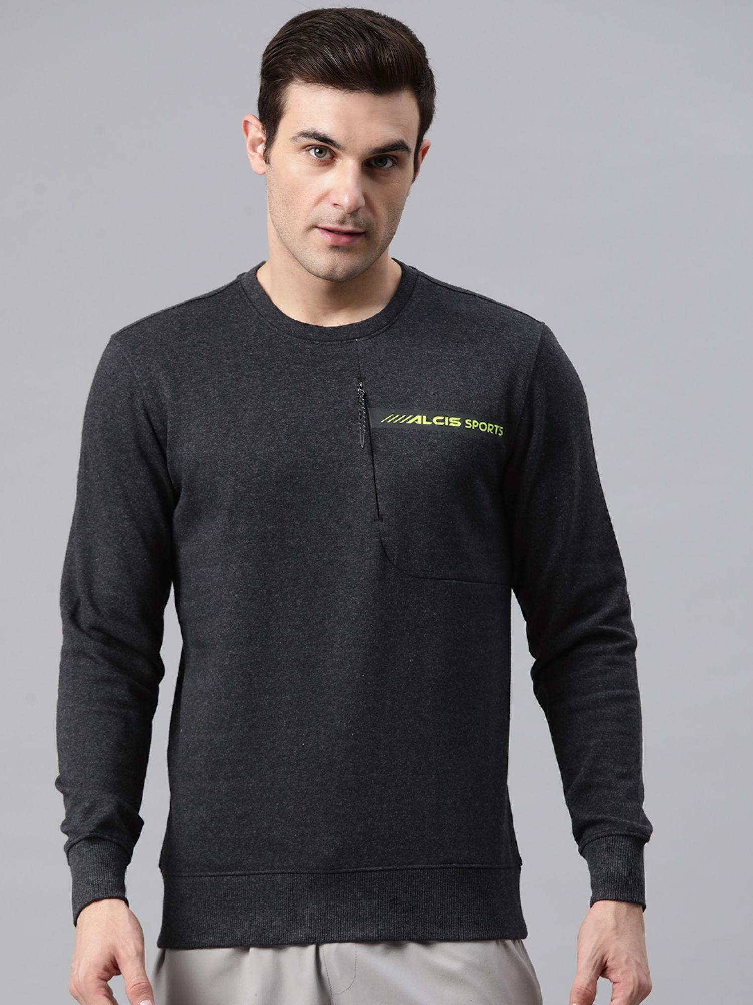 men typography printed sweatshirt