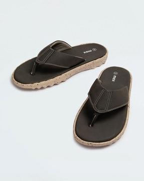 men v-strap colour-block sandals