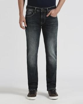 men vapour mid-wash slim fit jeans