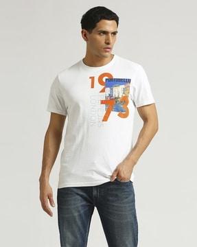 men volkan printed slim fit crew-neck t-shirt