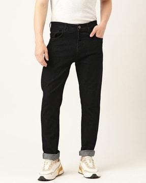 men washed relaxed jeans