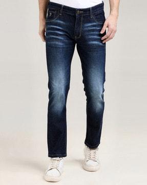 men washed slim jeans