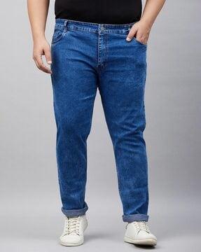 men washed slim jeans