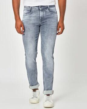 men washed super slim fit jeans