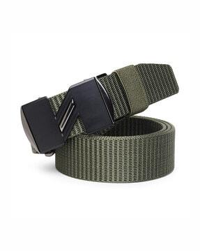 men webbed wide belt with clasp closure