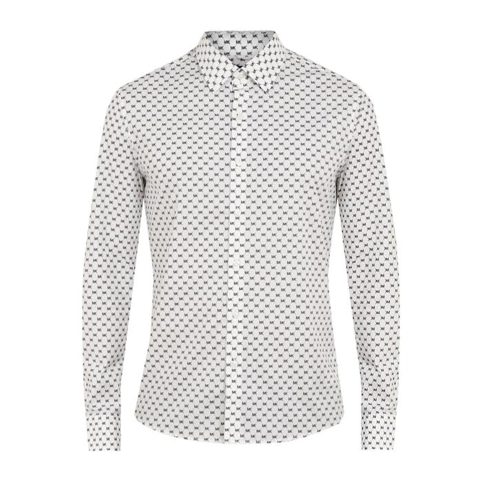 men white all-over quilted mk logo shirt
