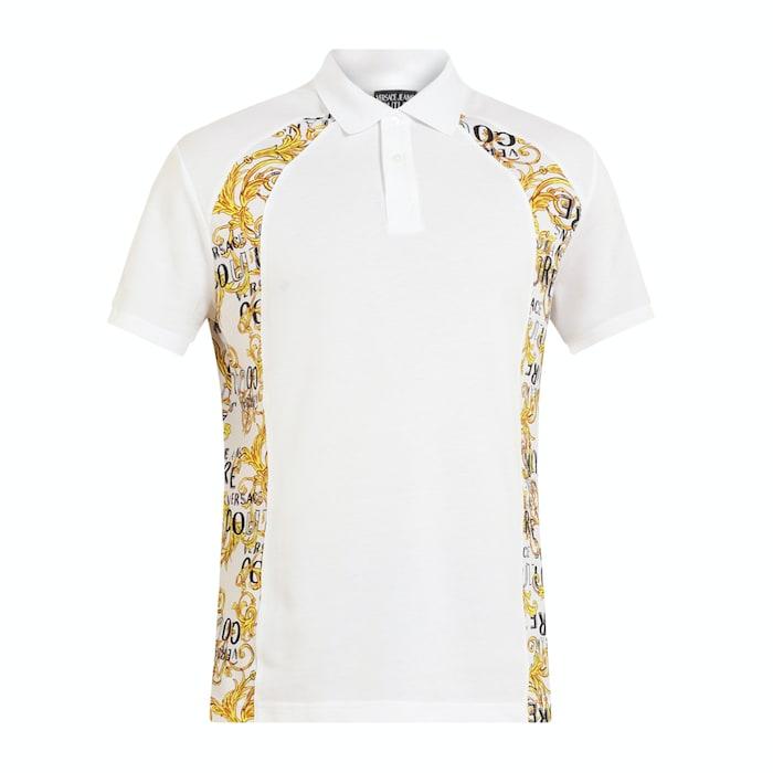 men white baroque paneled polo