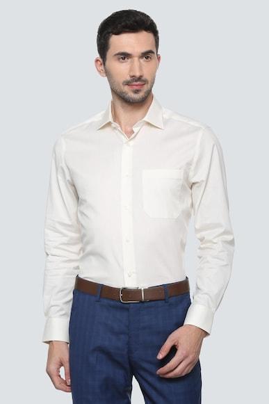 men white classic fit textured full sleeves formal shirt