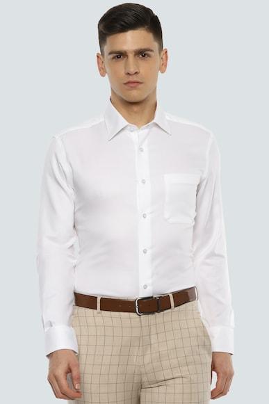 men white classic fit textured full sleeves formal shirt