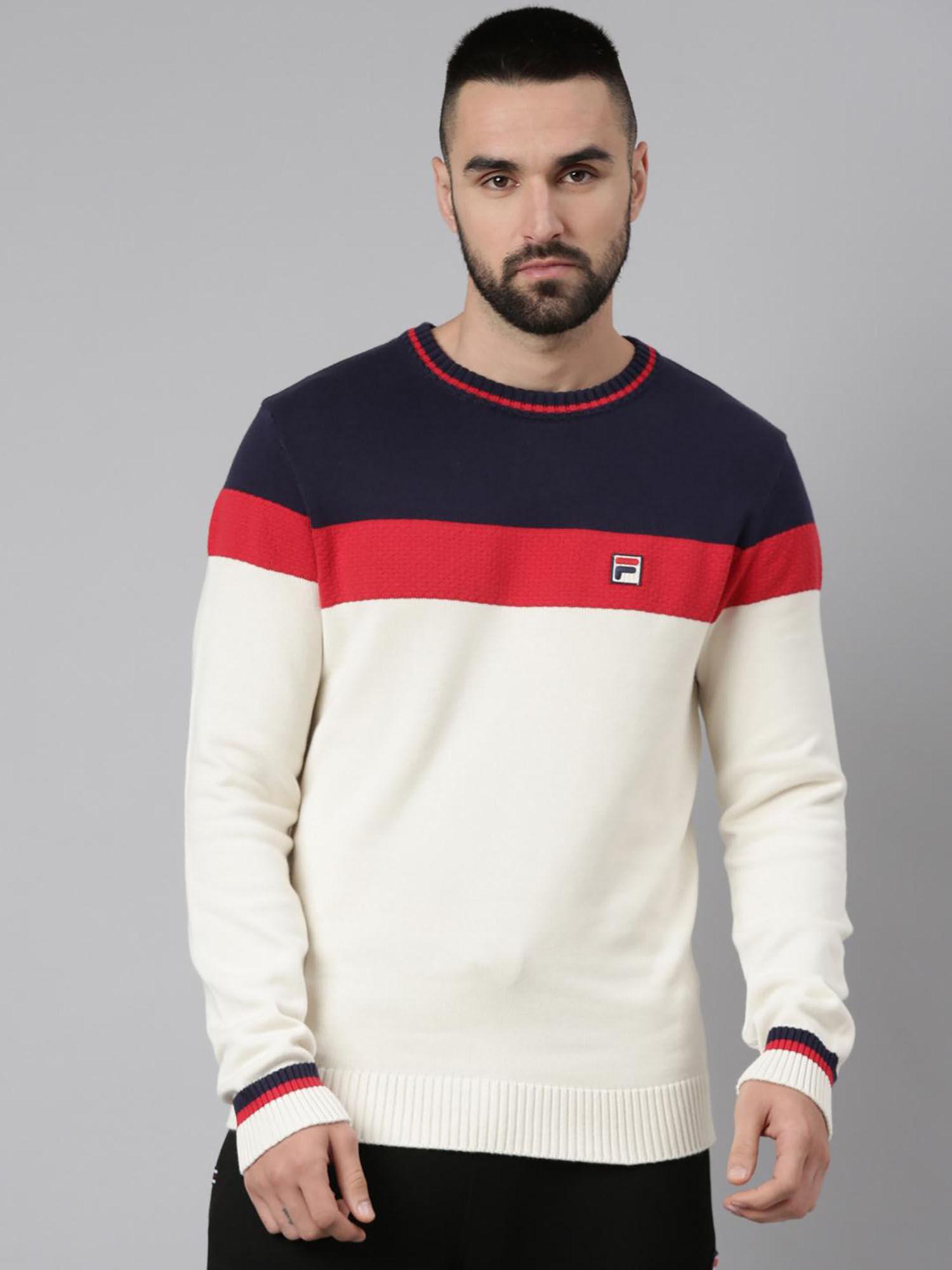 men white colorblock sweatshirt