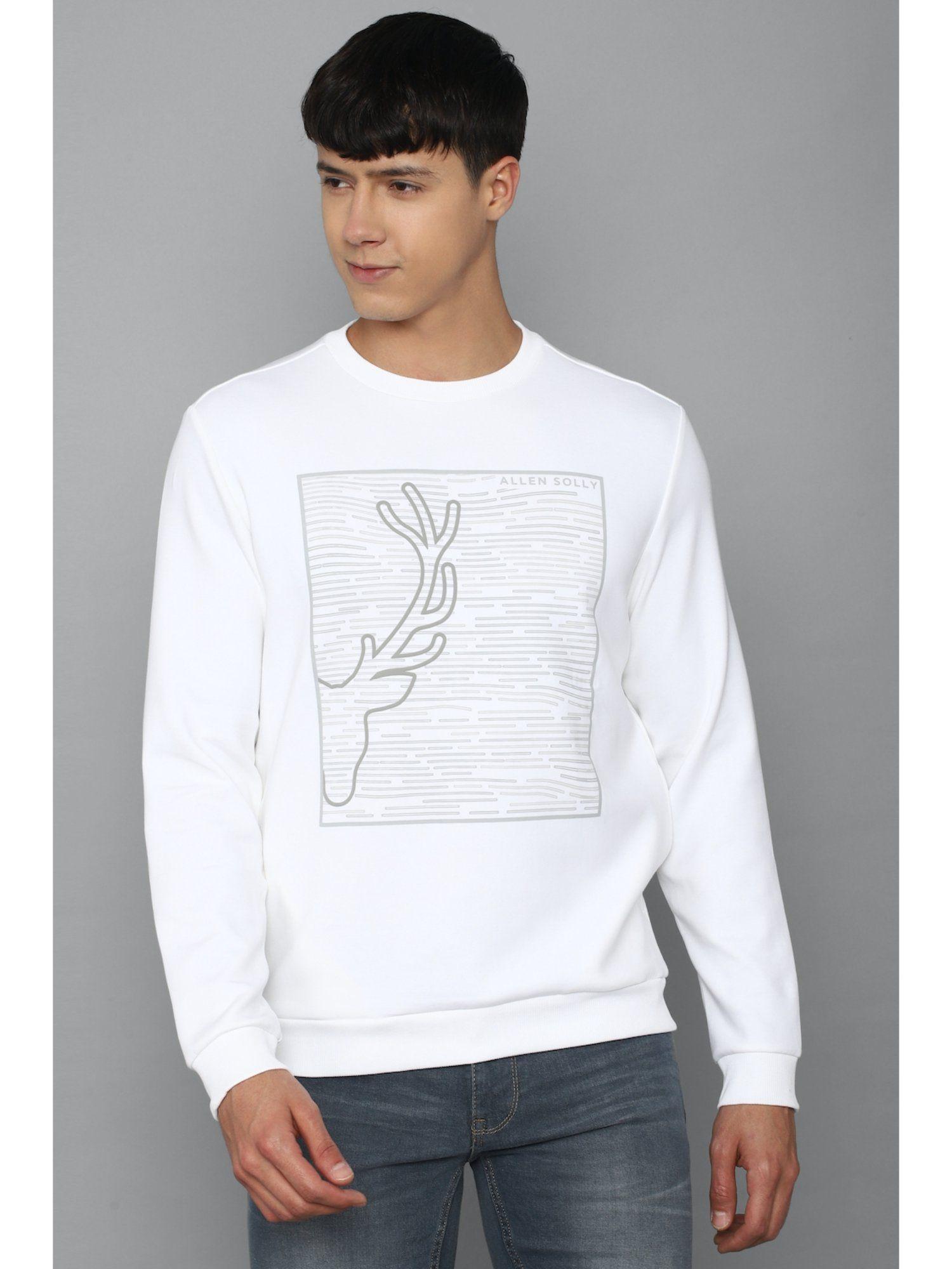 men white crew neck full sleeves casual sweatshirt