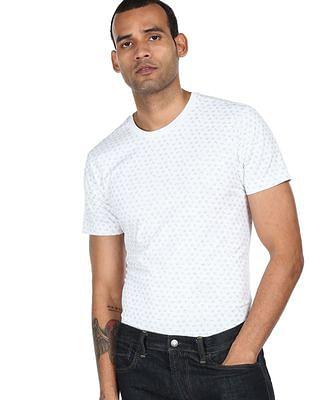 men white crew neck printed t-shirt